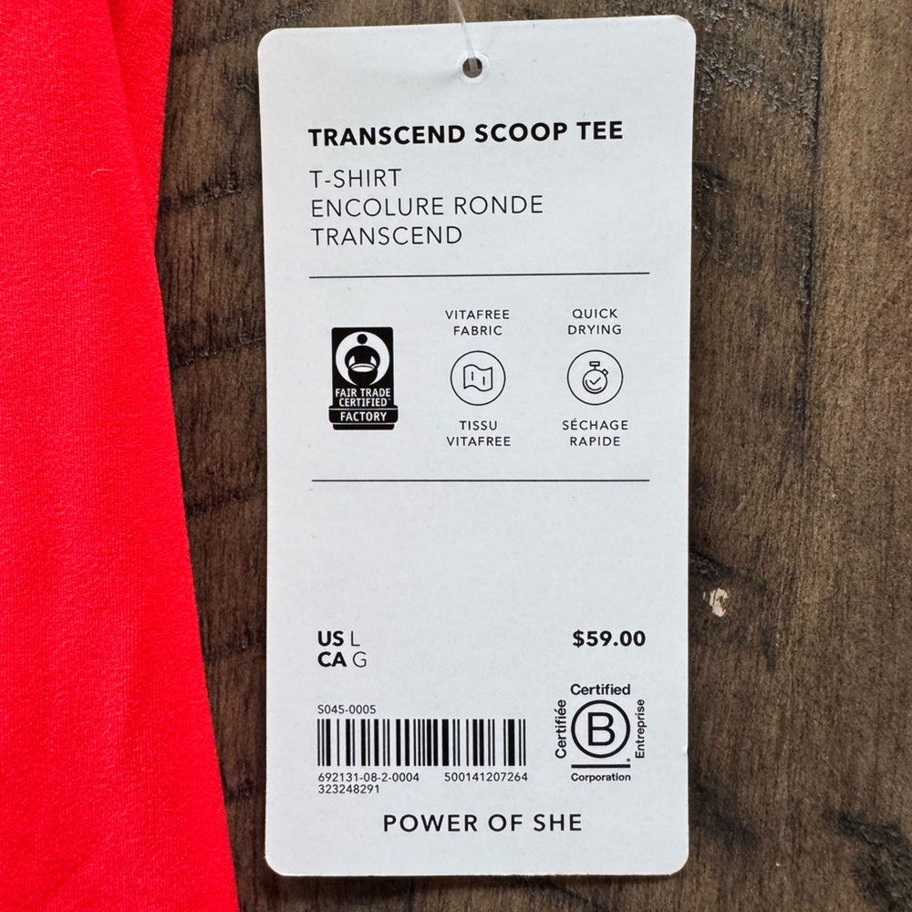 NWT Transcend Scoop Tee from Athleta. Size L. - Picture 7 of 8